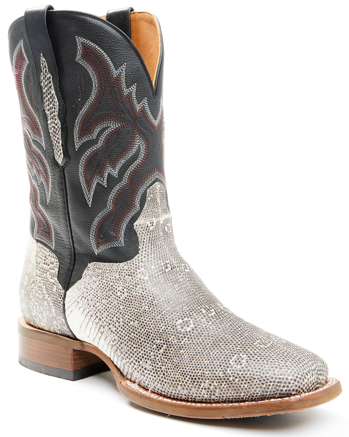 El Dorado Men's Natural Ring Tail Lizard Exotic Western Boots - Broad Square Toe