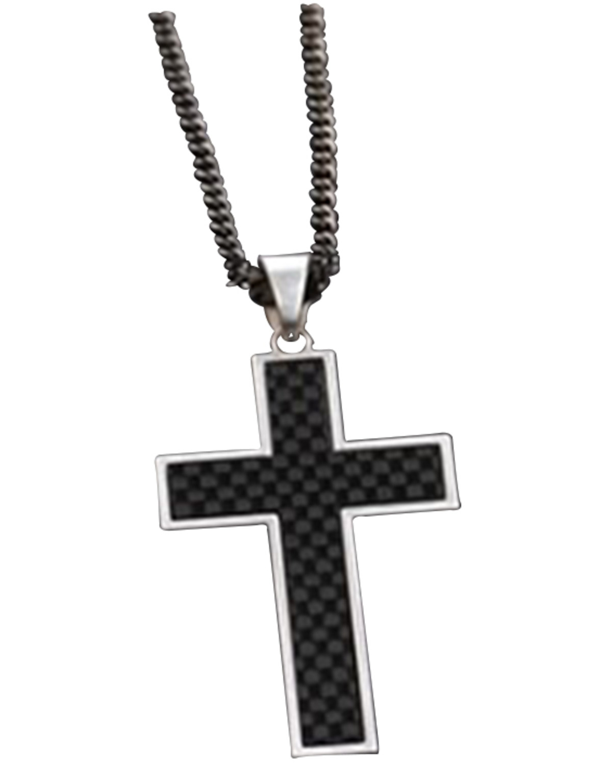 Twister Men's Gunmetal Cross Necklace