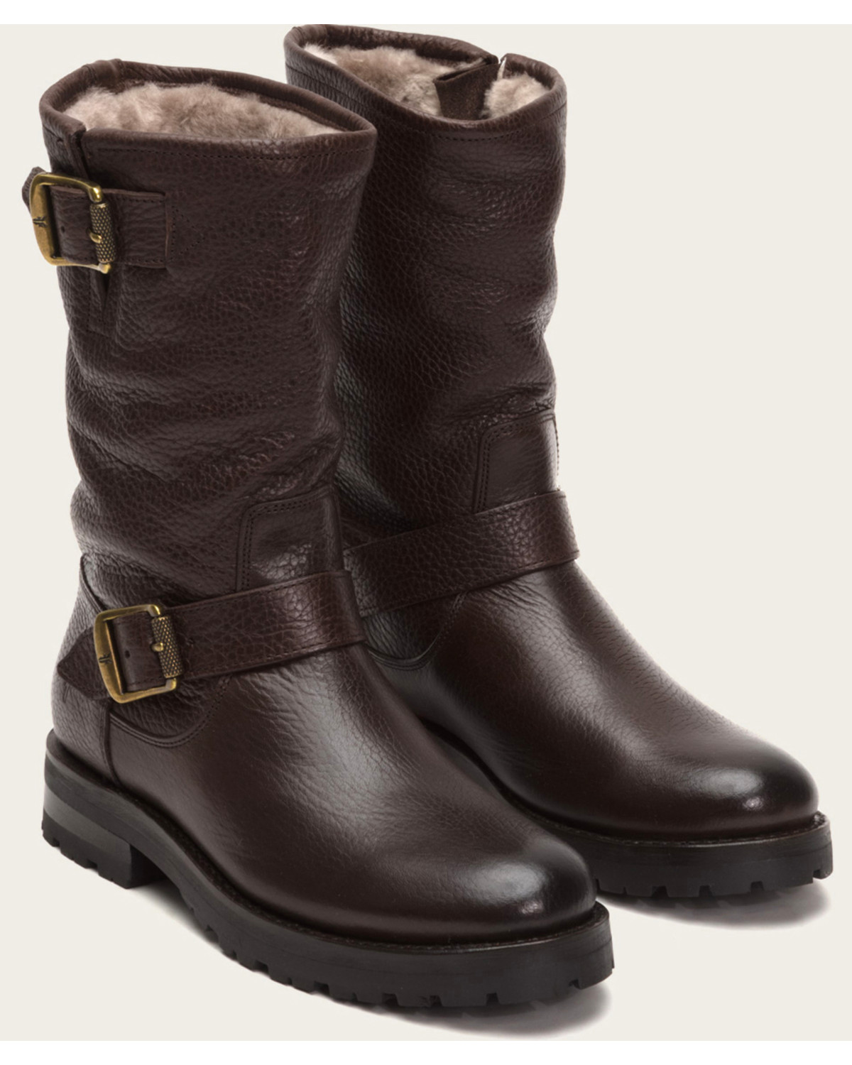 frye natalie engineer leather moto boots