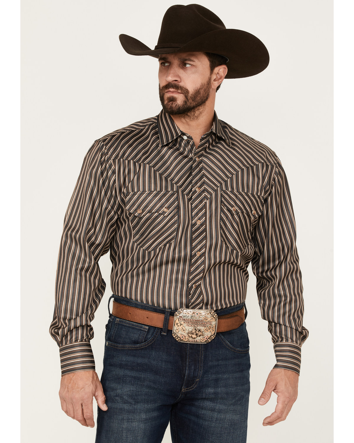 Reisistol Men's Quinton Stripe Snap Western Shirt