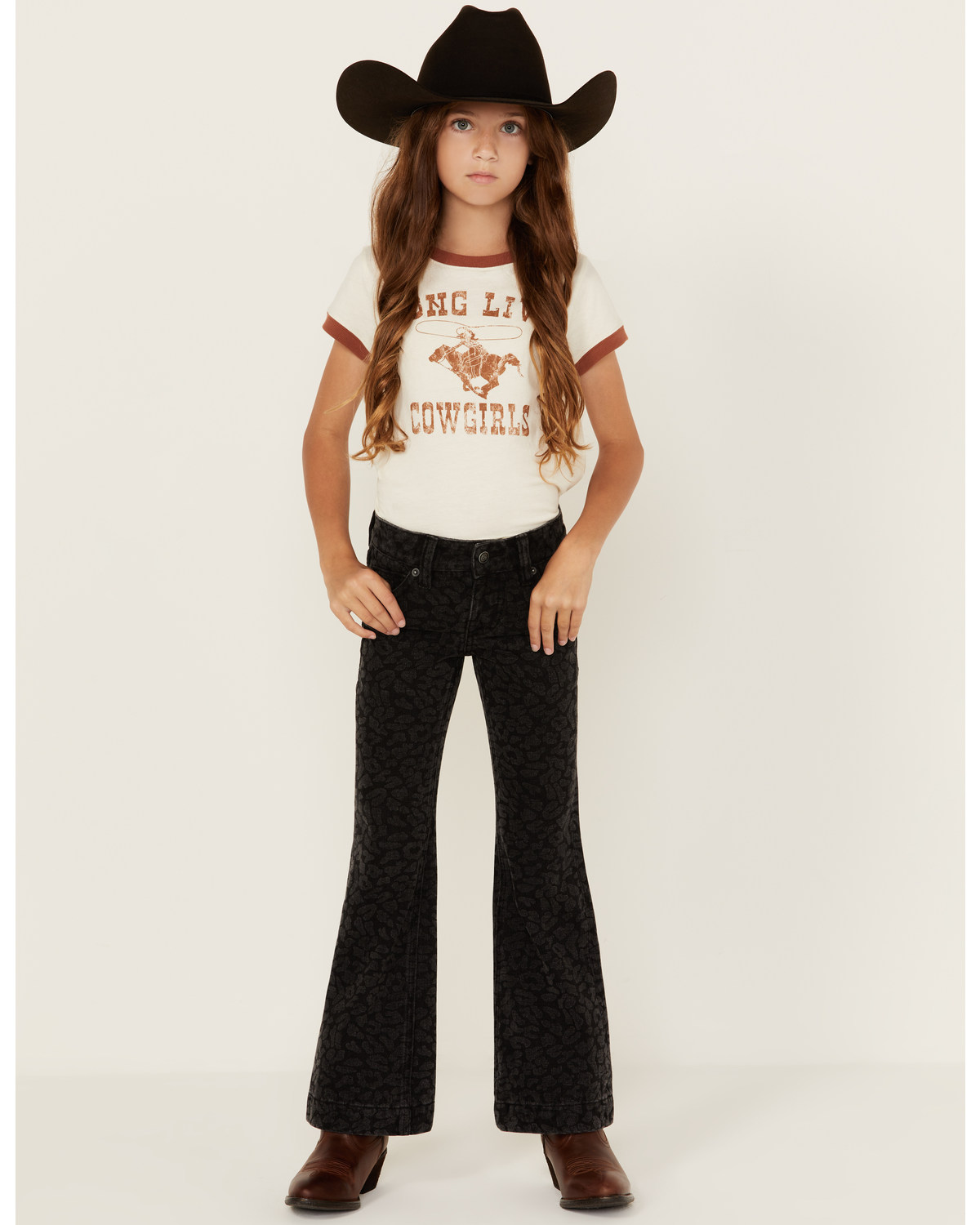 Rock & Roll Denim Girls' Cheetah Print Trouser Jeans