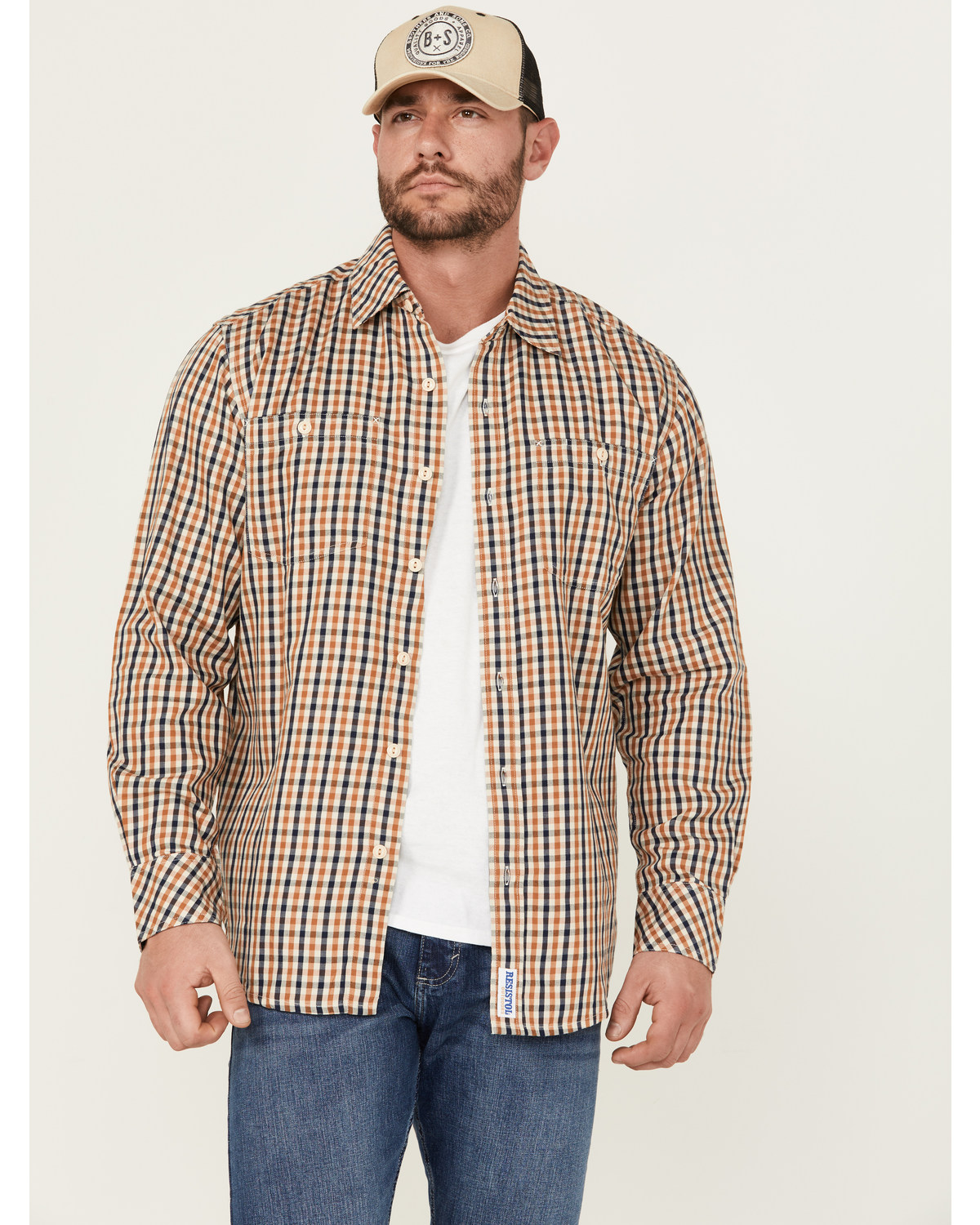 Resistol Men's Sierra Checkered Long Sleeve Button Down Shirt