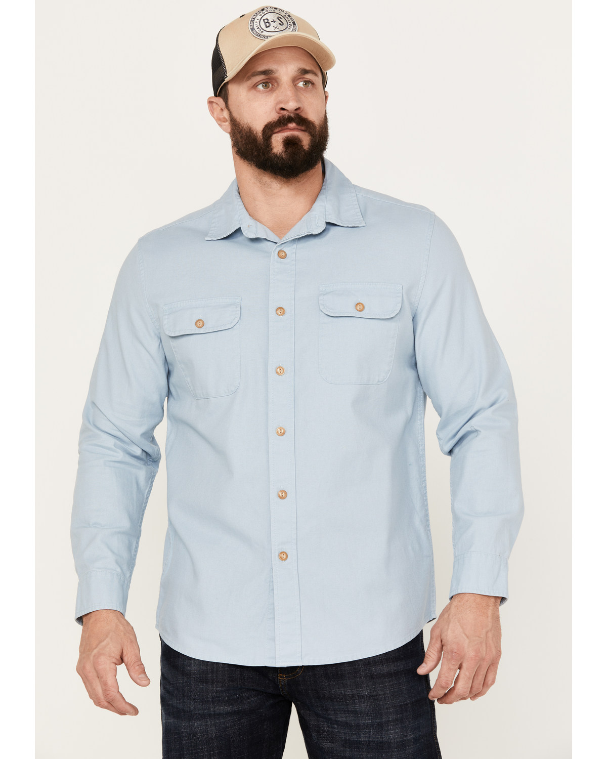 Pendleton Men's Beach Shack Solid Long Sleeve Button-Down Western Shirt