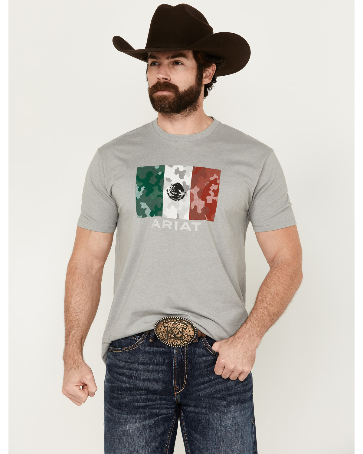 Ariat Men's Mexico Camo Flag Short Sleeve Graphic T-Shirt