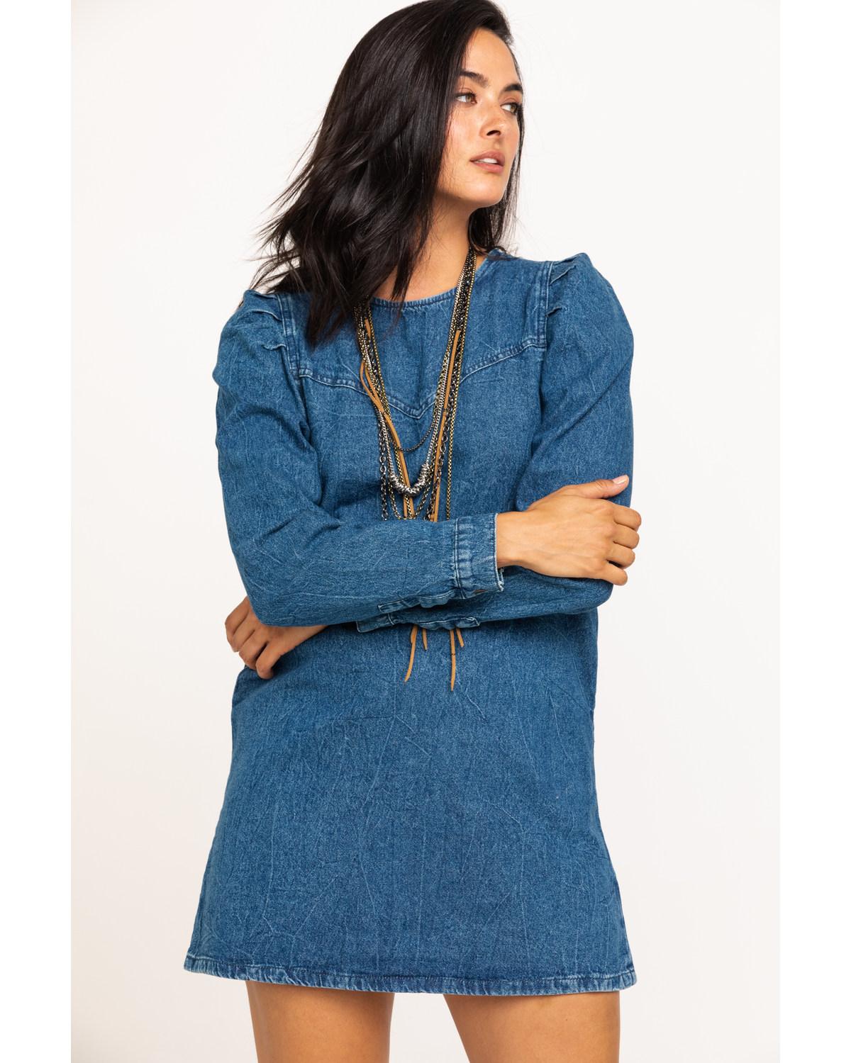 Free People Women S Denim Self Control Mini Dress Boot Barn