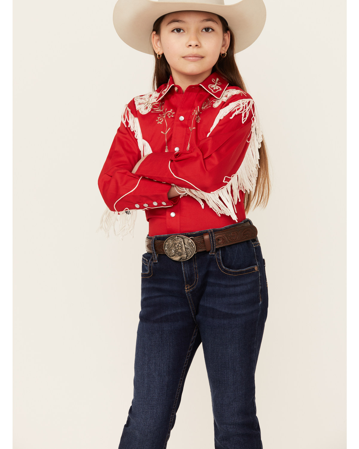 Rockmount Ranchwear Girls' Vintage Long Sleeve pearl Snap Western Shirt