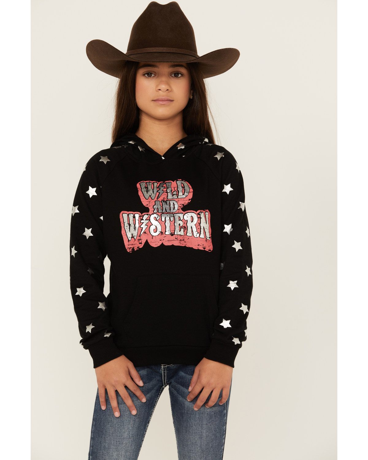 Rock & Roll Denim Girls' Boot Barn Exclusive Wild Western Star Print Hoodie