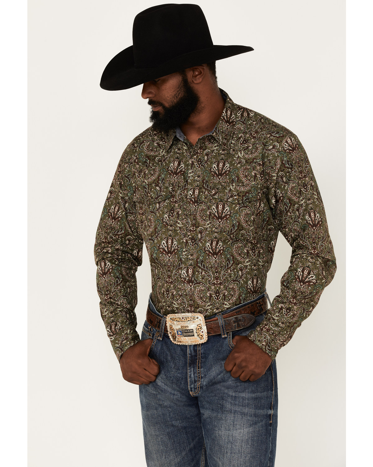 Cody James Men's Rio Sonora Paisley Print Long Sleeve Snap Western Shirt