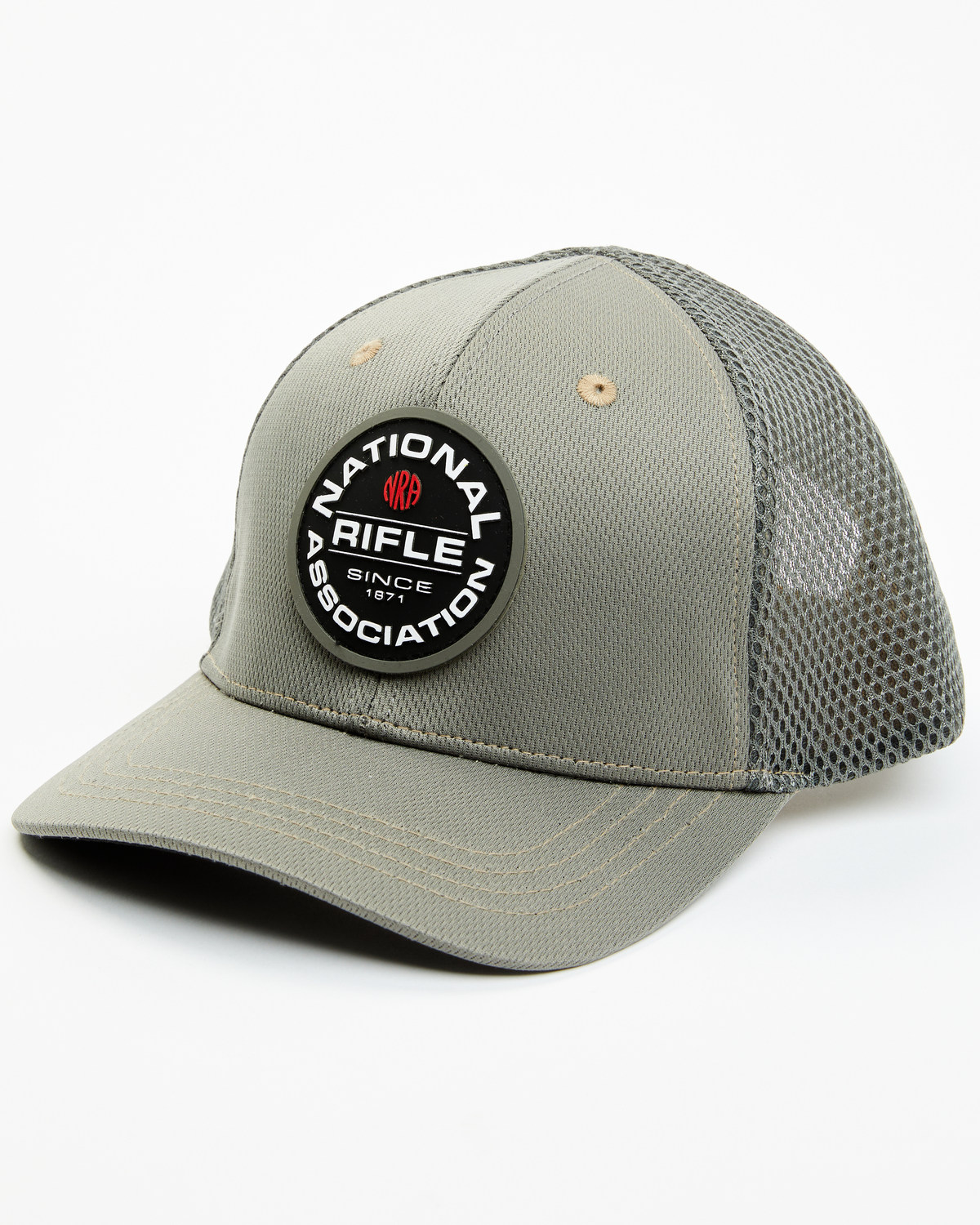 NRA Men's Gray Rubber Patch Snapback Baseball Cap