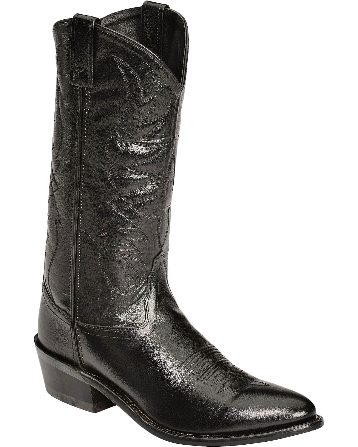 black leather western boots