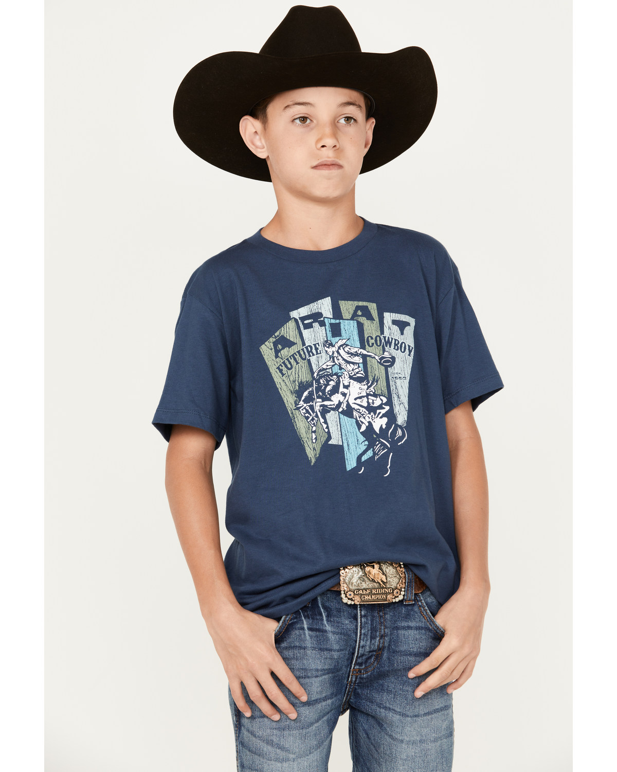 Ariat Boys' Cowboy Plans Short Sleeve Graphic T-Shirt