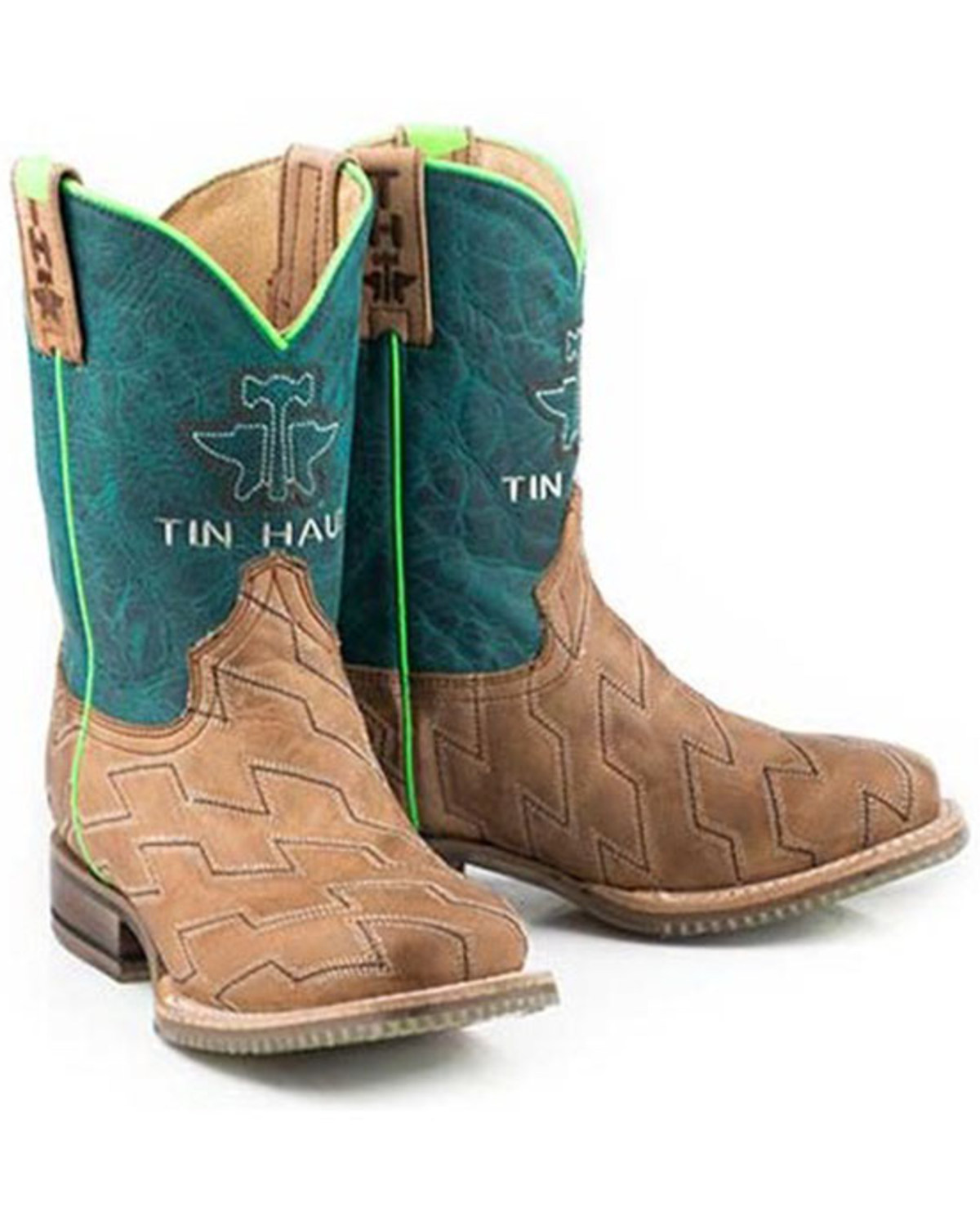 Tin Haul Boys' Horse Power Western Boots - Broad Square Toe