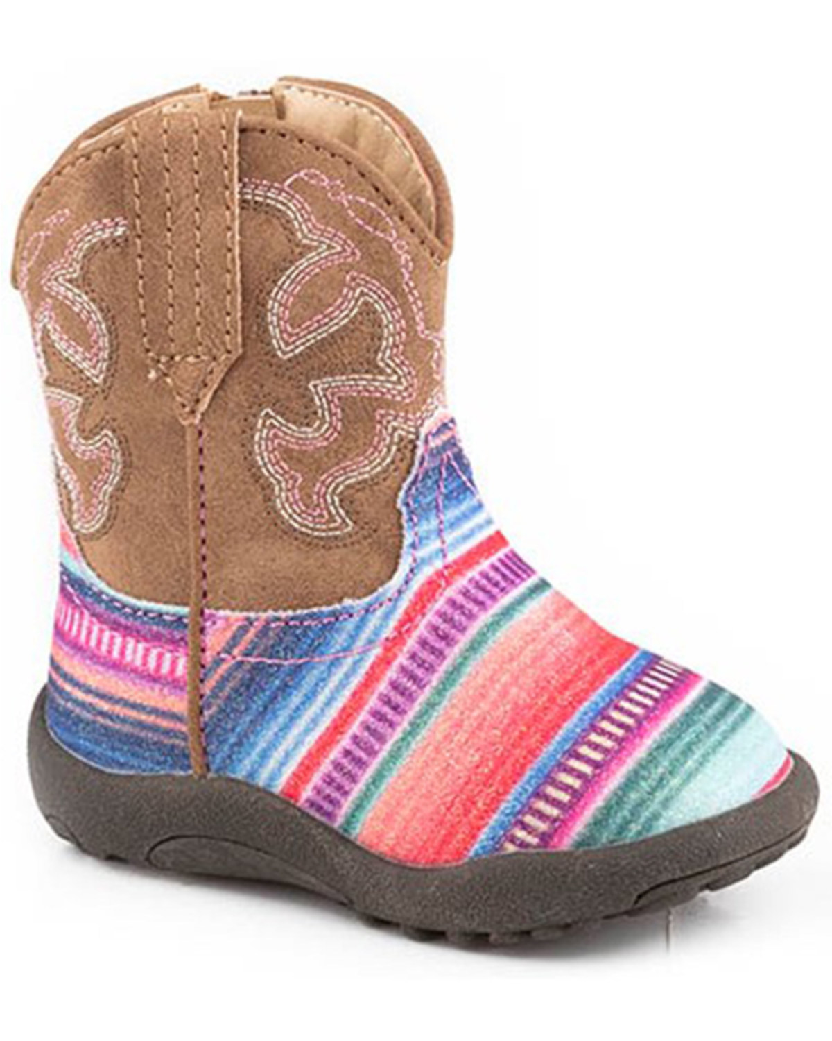 Roper Infant Girls Glitter Serape Western Boots Round Toe Boot Barn in Tustin CA