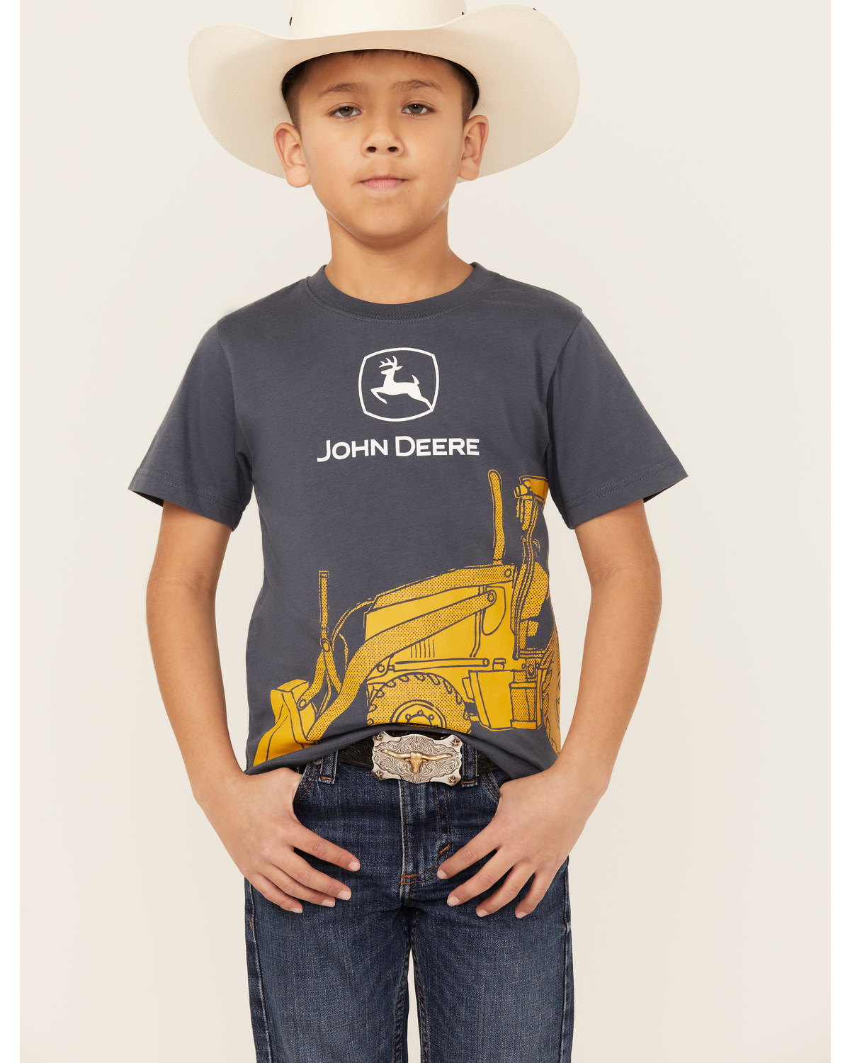 John Deere Little Boys' Construction Short Sleeve Wrap Graphic T-Shirt