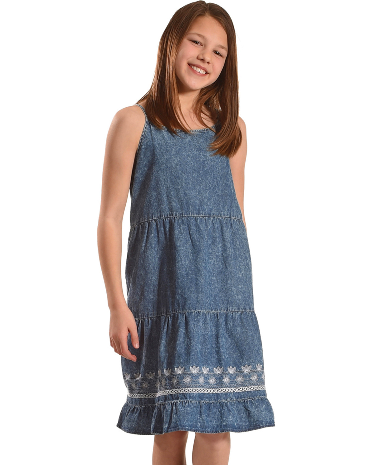 sleeveless blue jean dress