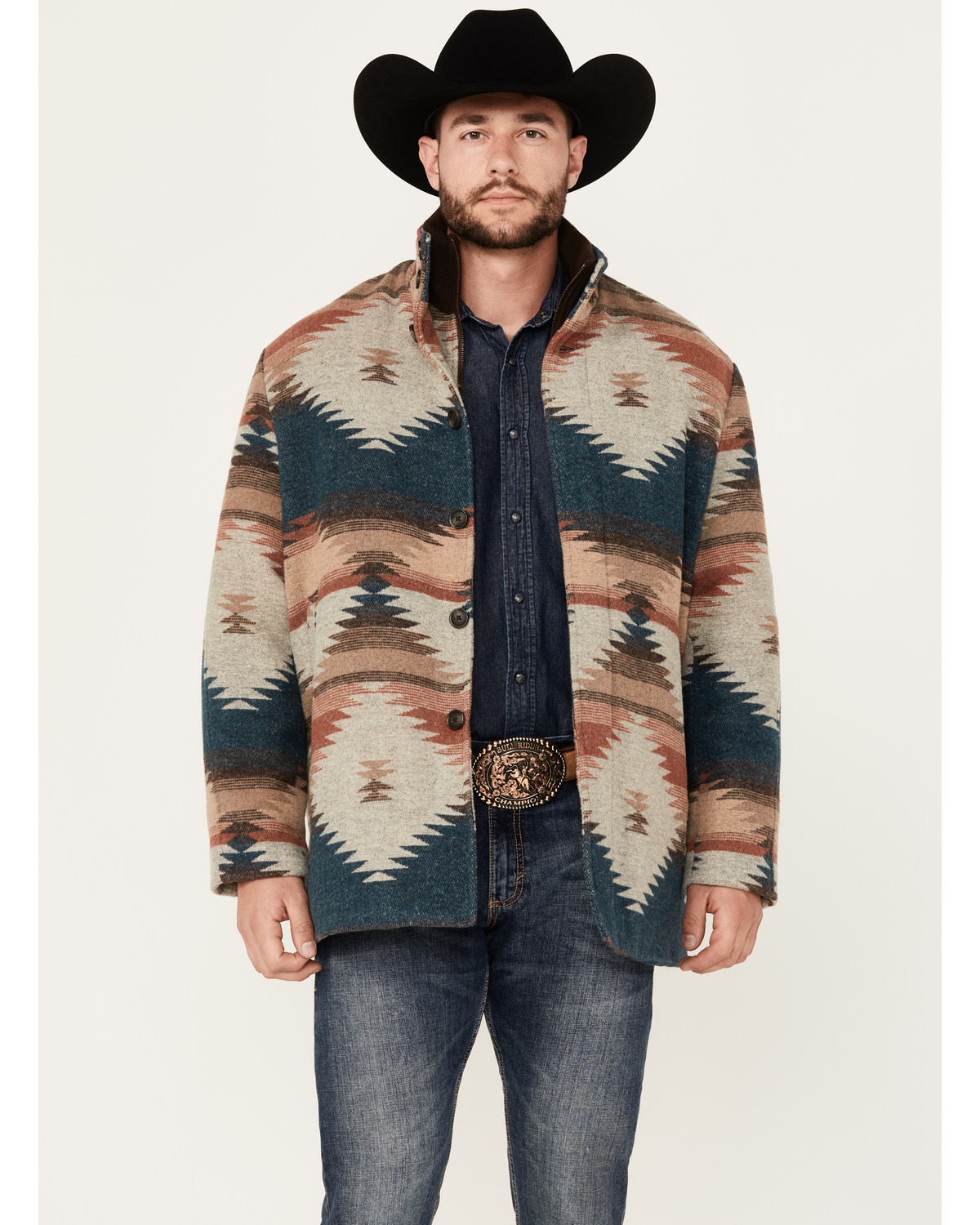 Cripple Creek Men's Southwestern Print Wool Jacket