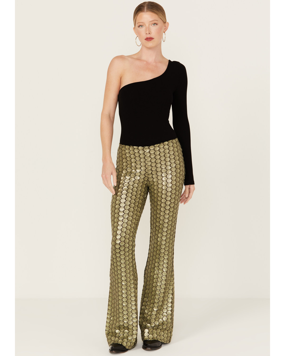 Free People Women's Wilder Days Sequins Flare Pants