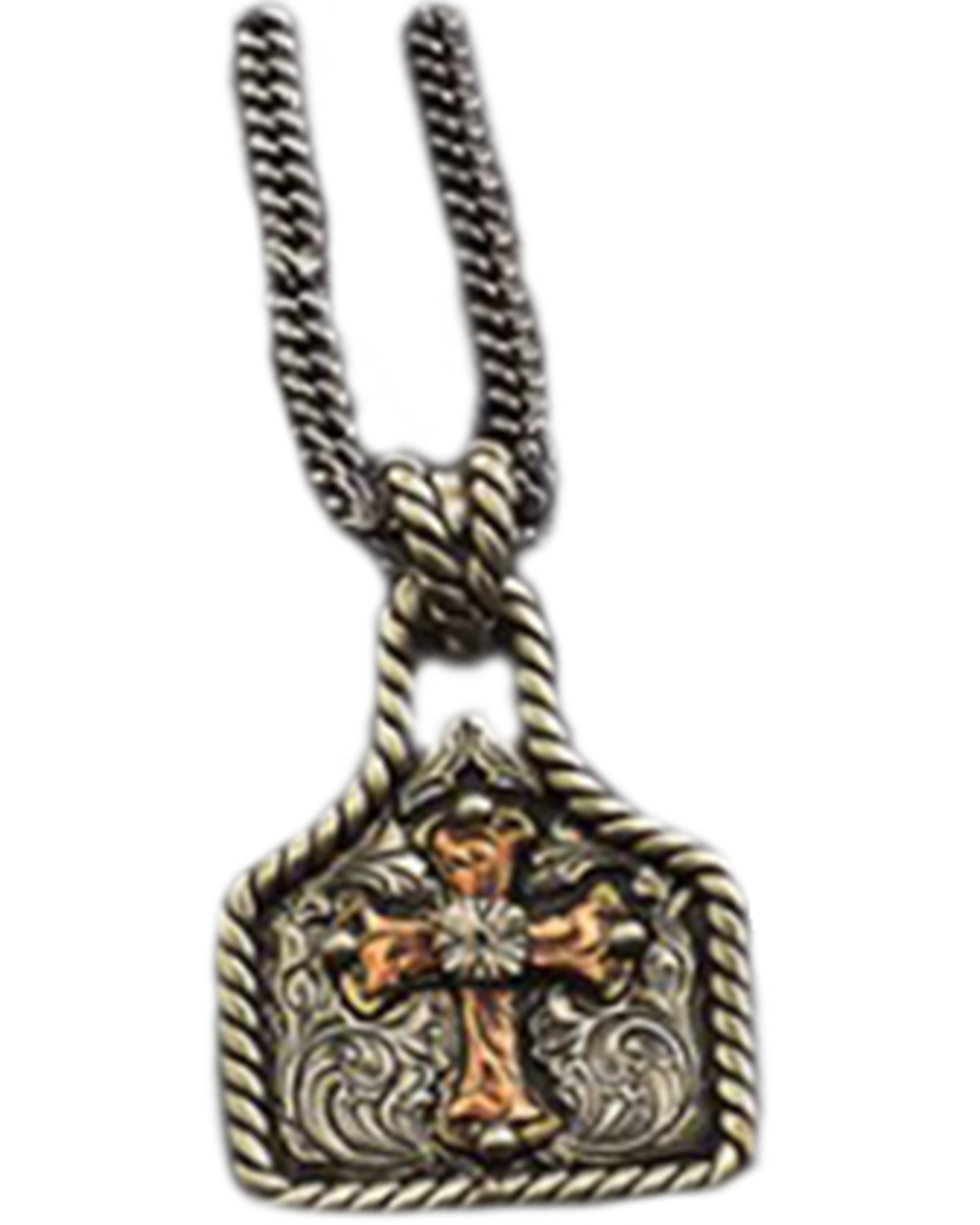 Twister Men's Cross Tag Necklace