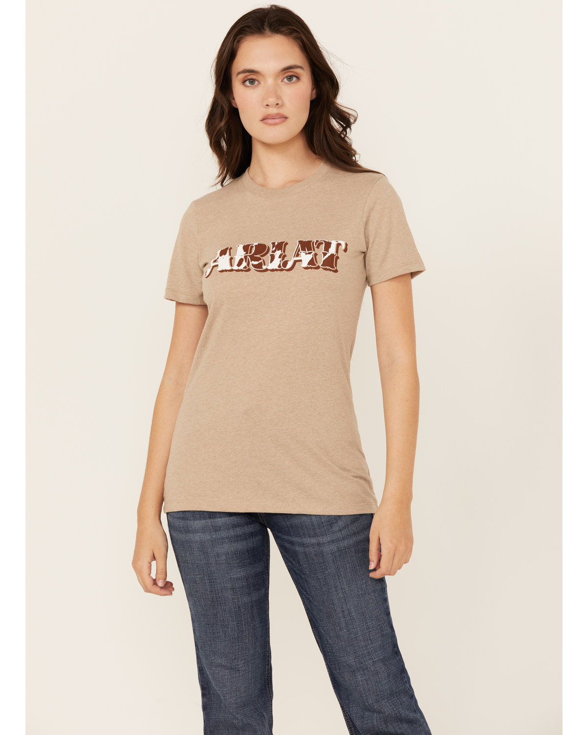 Ariat Women s Boot Barn Exclusive Cow Print Logo Short Sleeve Graphic Tee Boot Barn in Tustin CA