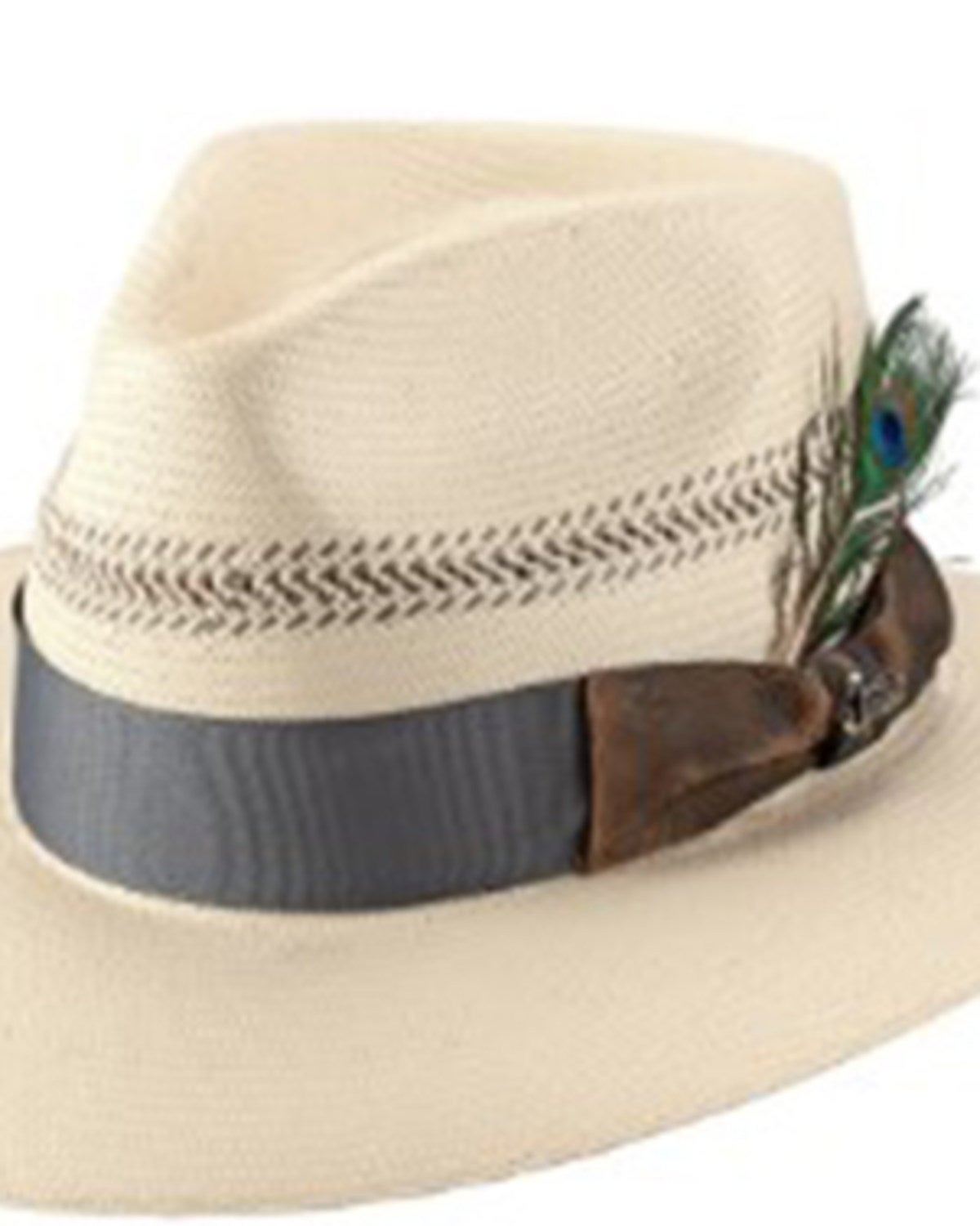 Bullhide Natural Mediterranean Feather Fedora Straw Hat