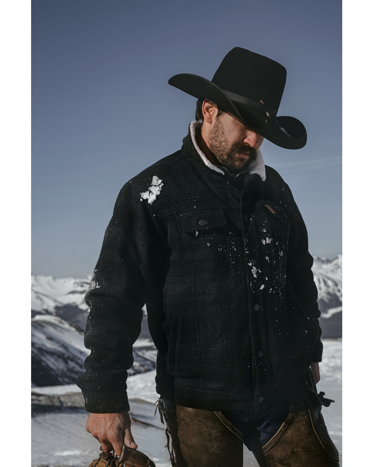Cinch Men's Solid Sherpa-Lined CC Snap Wool Trucker Jacket
