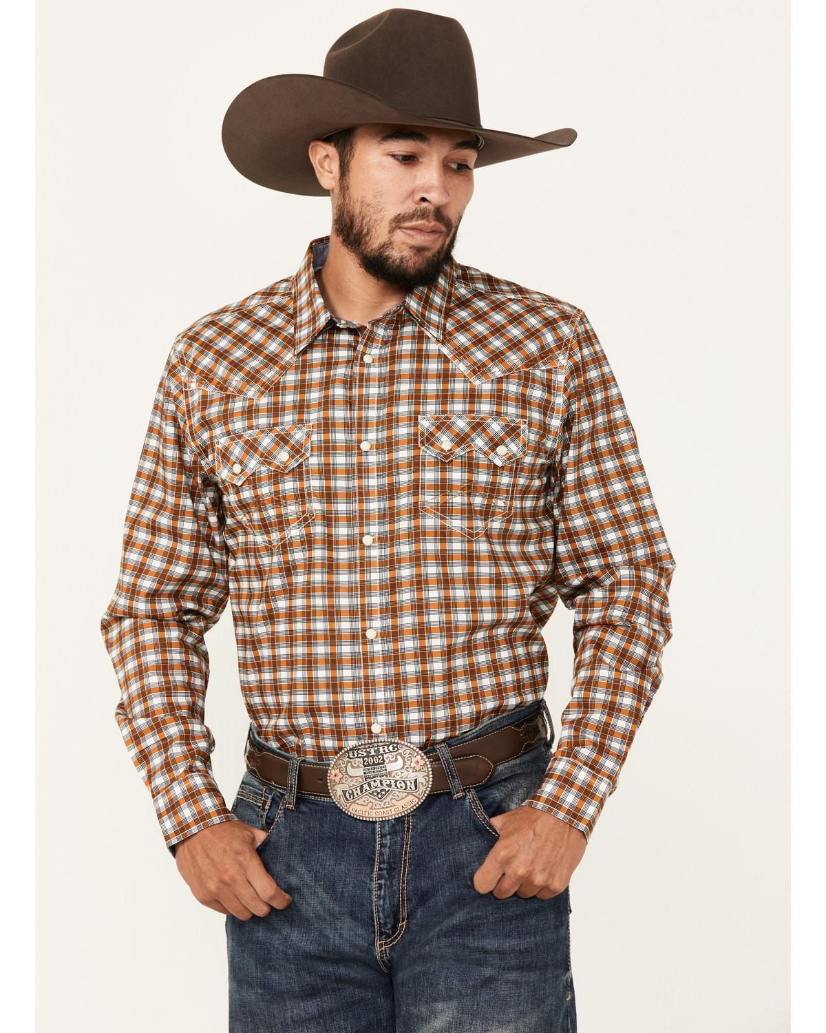 Cody James Men's Reverent Plaid Print Long Sleeve Snap Western Shirt