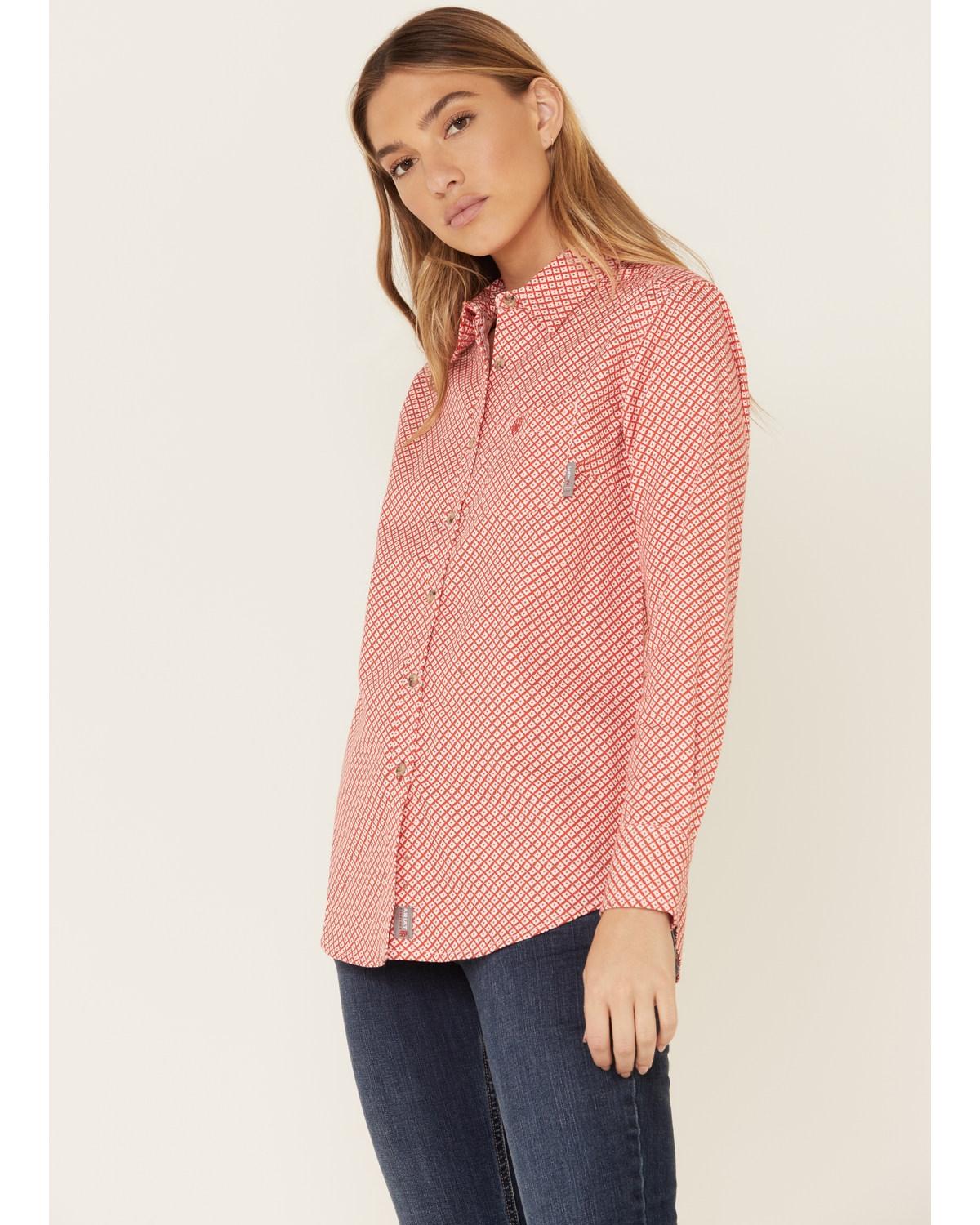 Ariat Women s Boot Barn Exclusive FR Sofia Geo Print Long Sleeve Button Down Work Shirt Pueblo Mall
