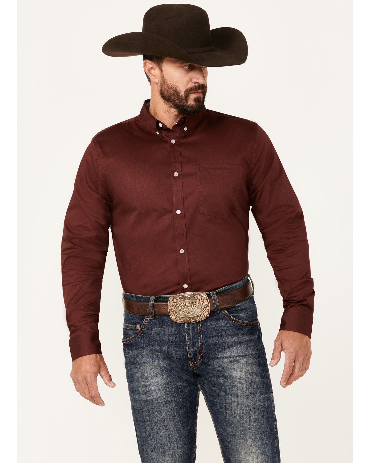 Cody James Men's Basic Twill Long Sleeve Button-Down Performance Western Shirt