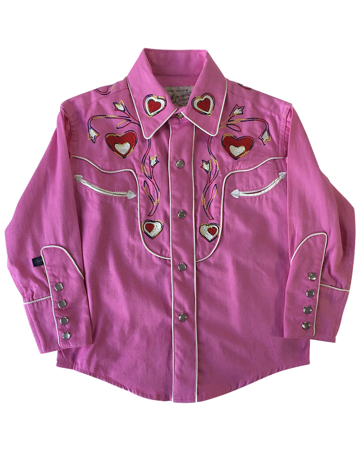 Rockmount Ranchwear Girls' Embroidered Hearts & Floral Western Shirt
