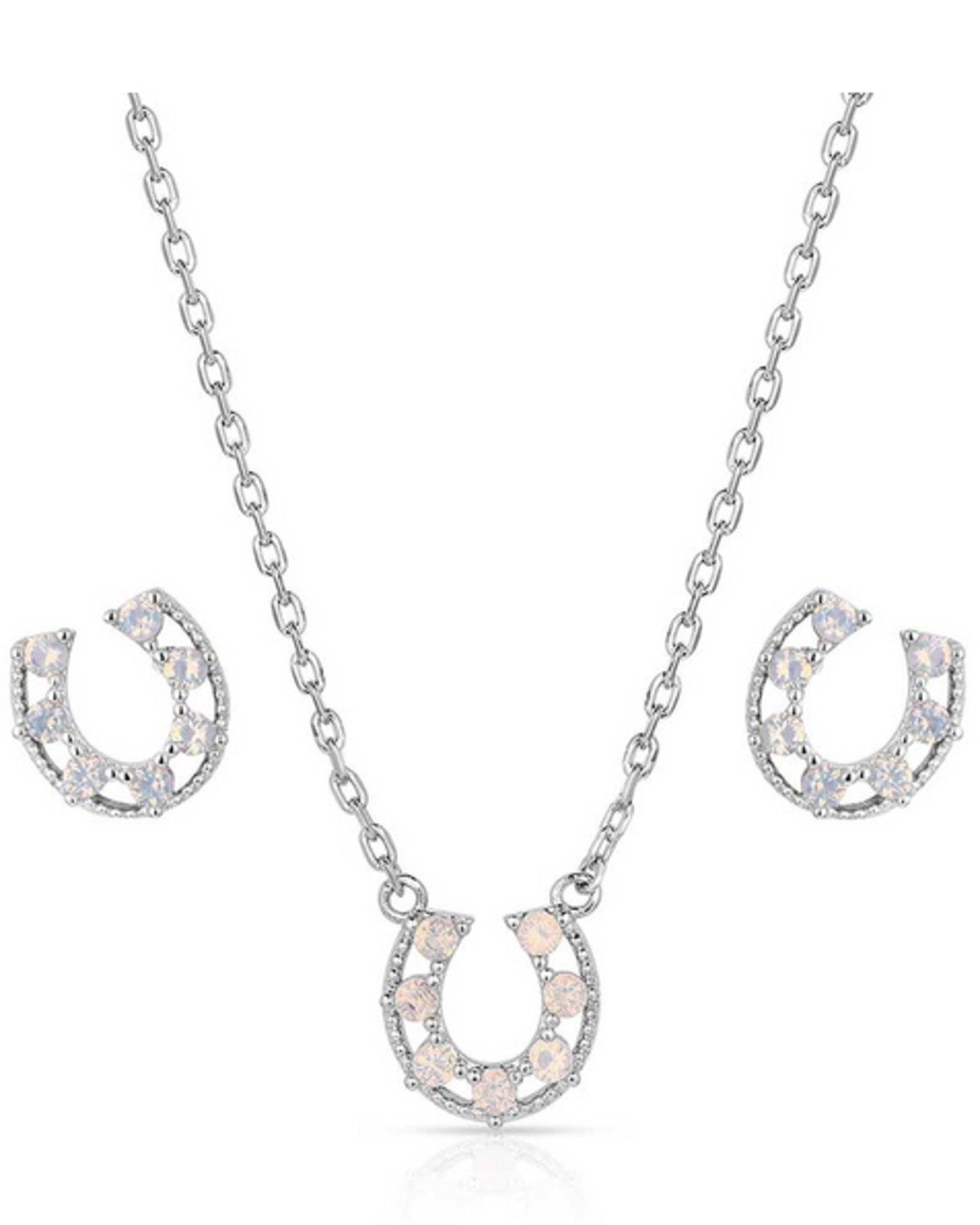 Montana Silversmiths Women's Delicate Glamour Horseshoe Jewelry Set - 2 Piece
