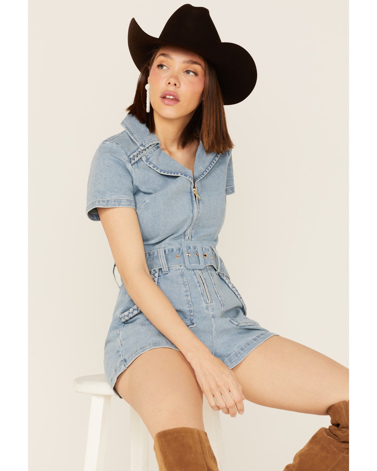 Mumu Outlaw Denim Romper | Boot Barn