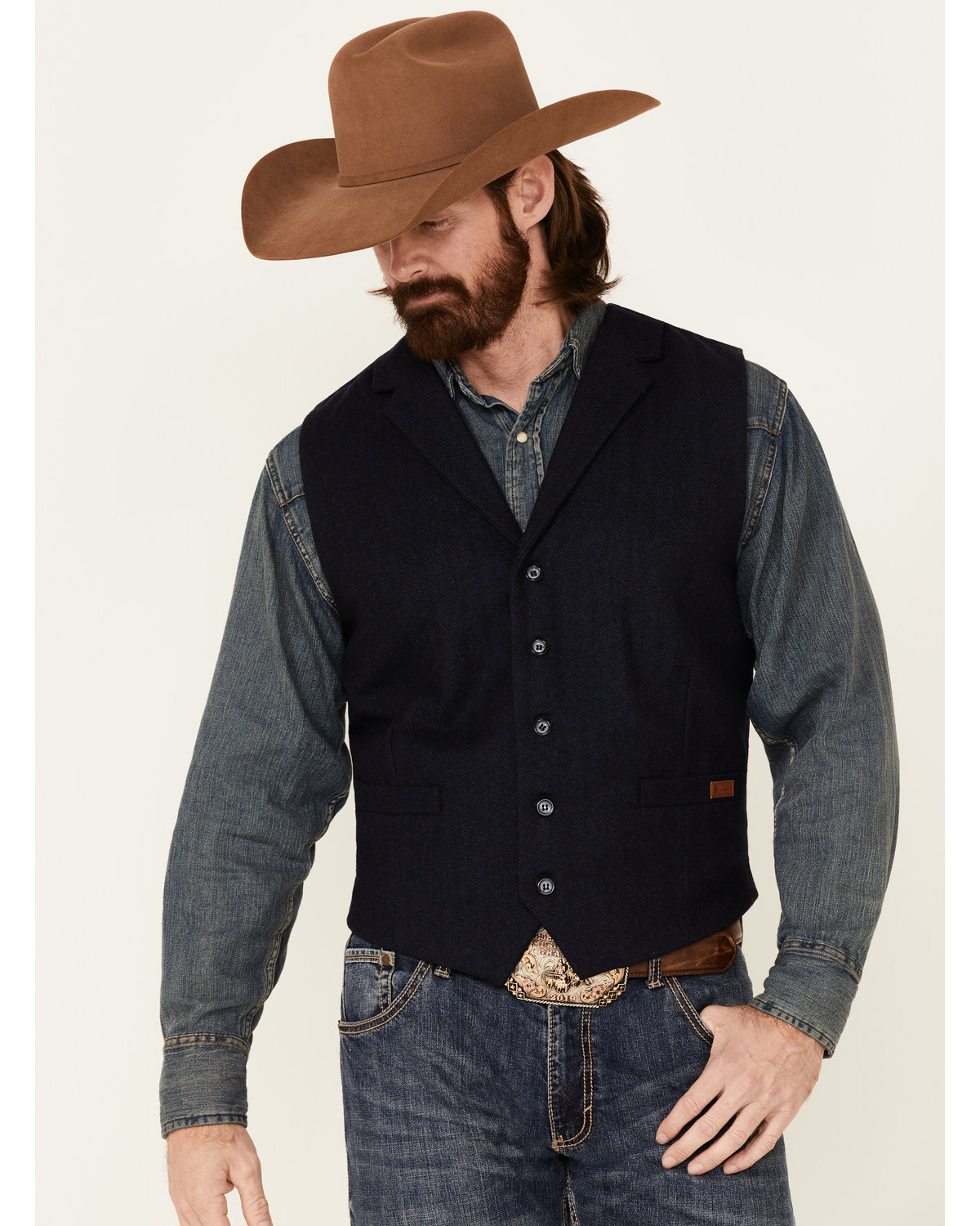 Outback Trading Co. Solid Navy Jessie Button-Front Vest