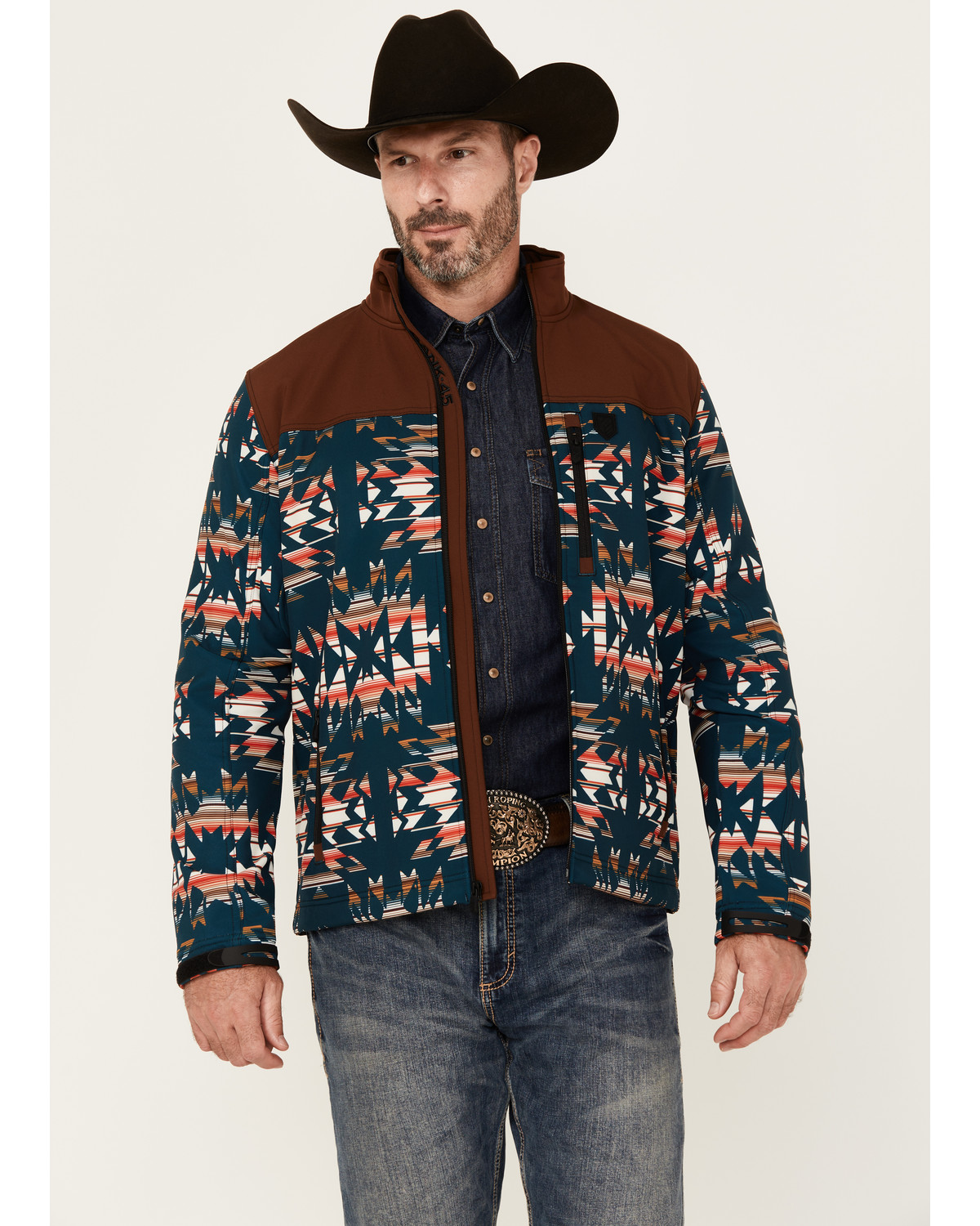 All over print color block windbreaker on sale