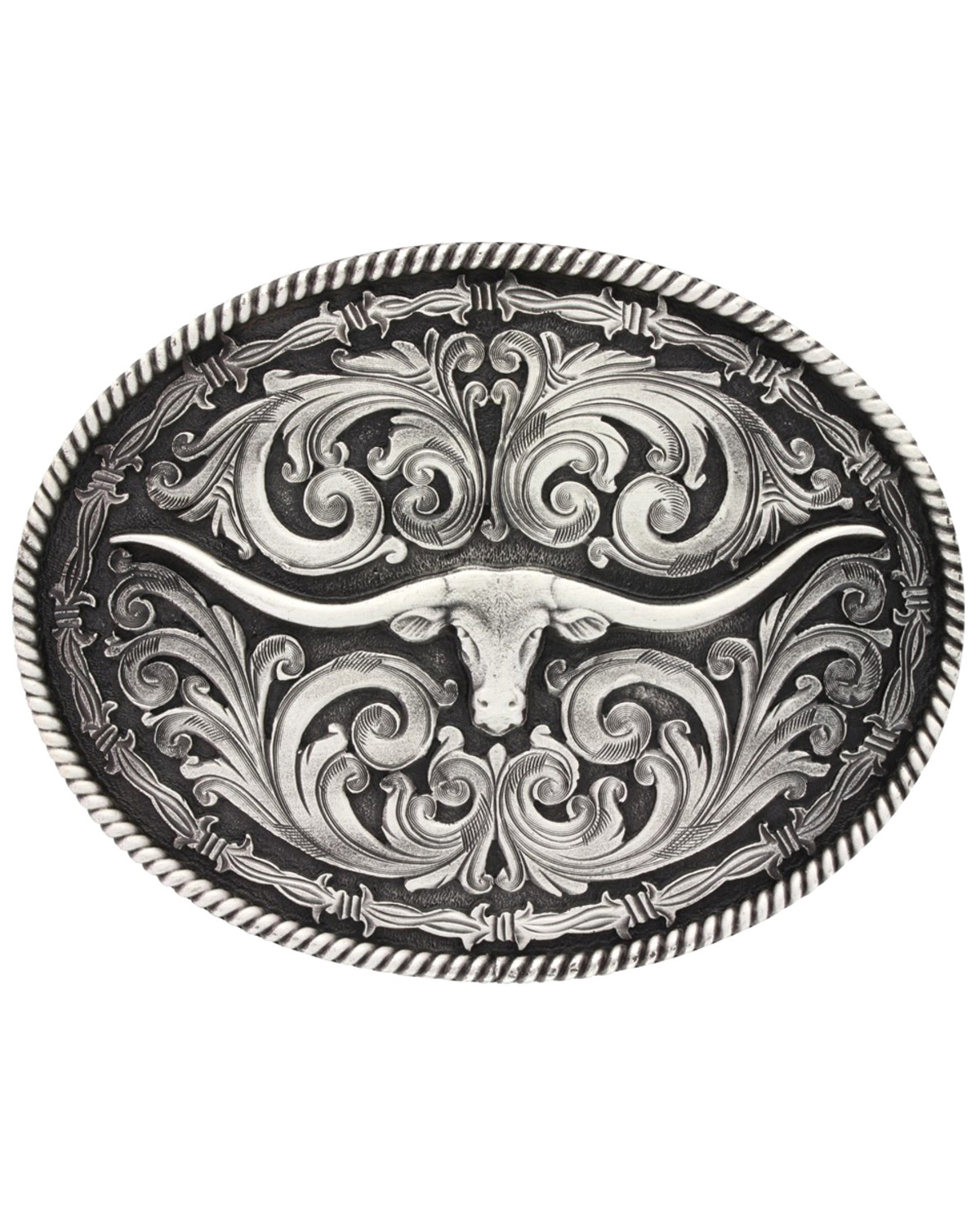 Montana Silversmiths Long Horn Attitude Belt Buckle