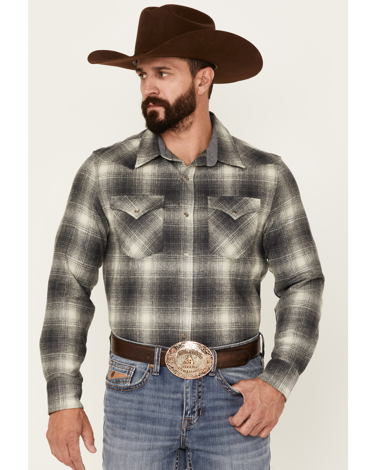 Pendleton Men's Canyon Ombre Plaid Long Sleeve Button-Down Western Shirt