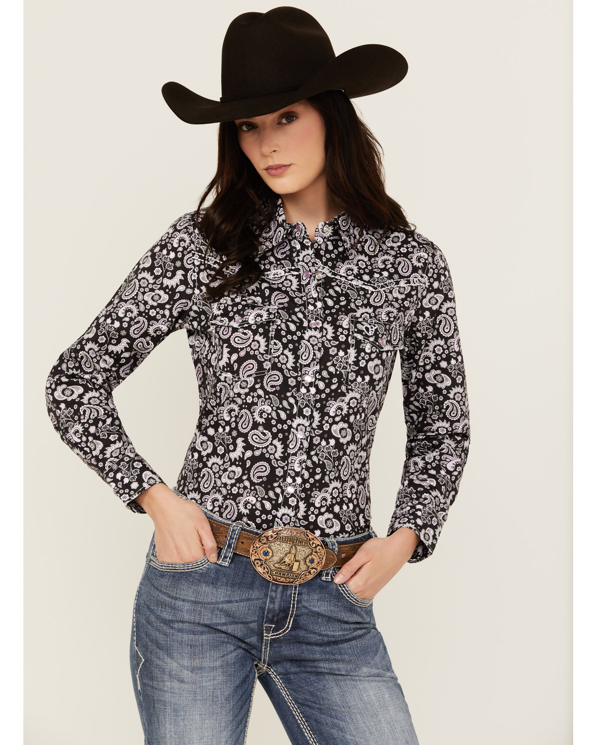 Women's paisley western shirts top