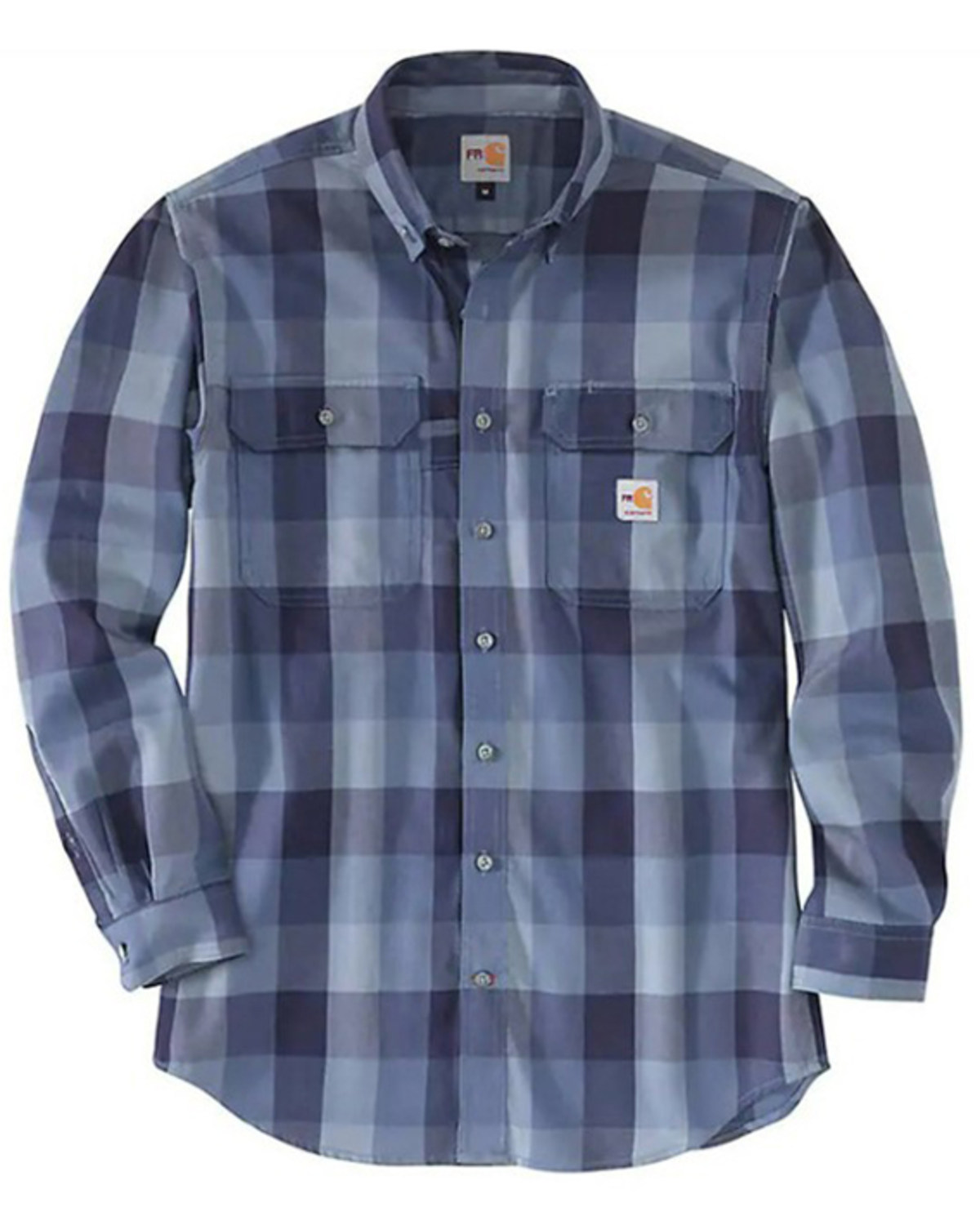 Carhartt Men's FR Twill Plaid Print Long Sleeve Button Down Work Shirt