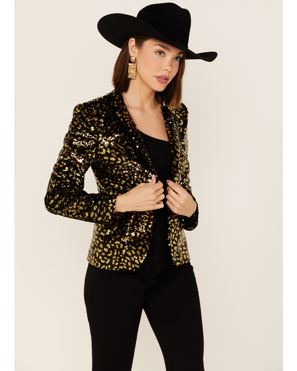 Any Old Iron Women's Sequin Scale Blazer Jacket