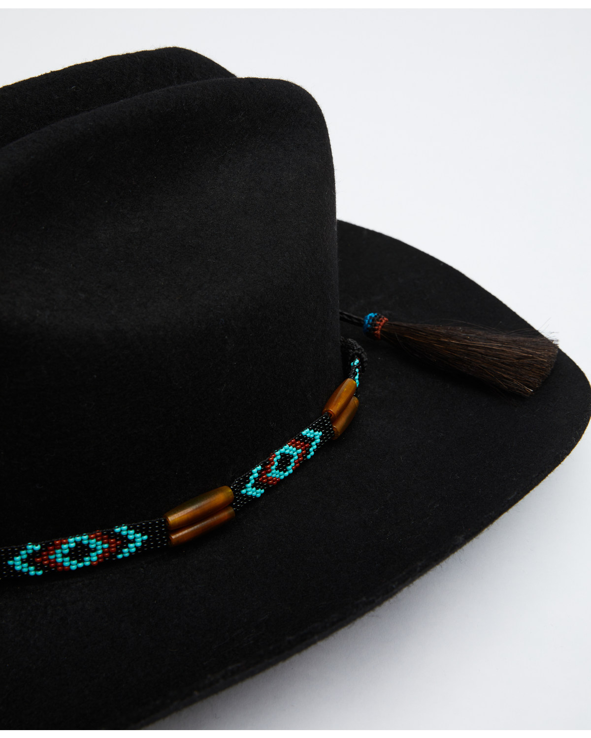 Austin Accent Amber Horn Beaded Hat Band
