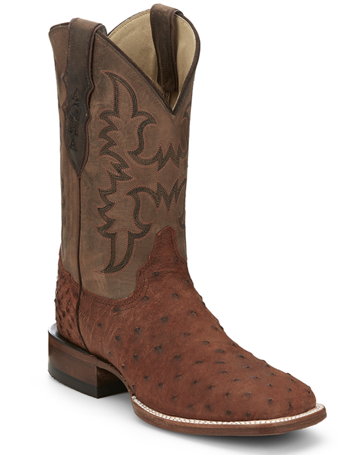 Justin Men s Full Quill Ostrich Exotic Boot Square Toe Pueblo Mall
