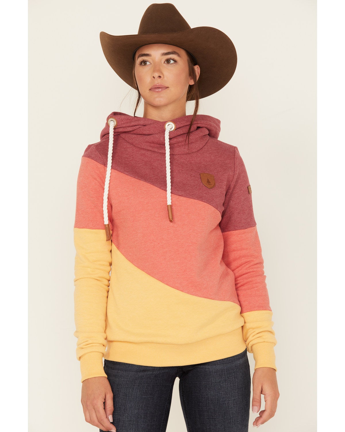 Wanakome Women's Selene Color Block Cowl Neck Hoodie