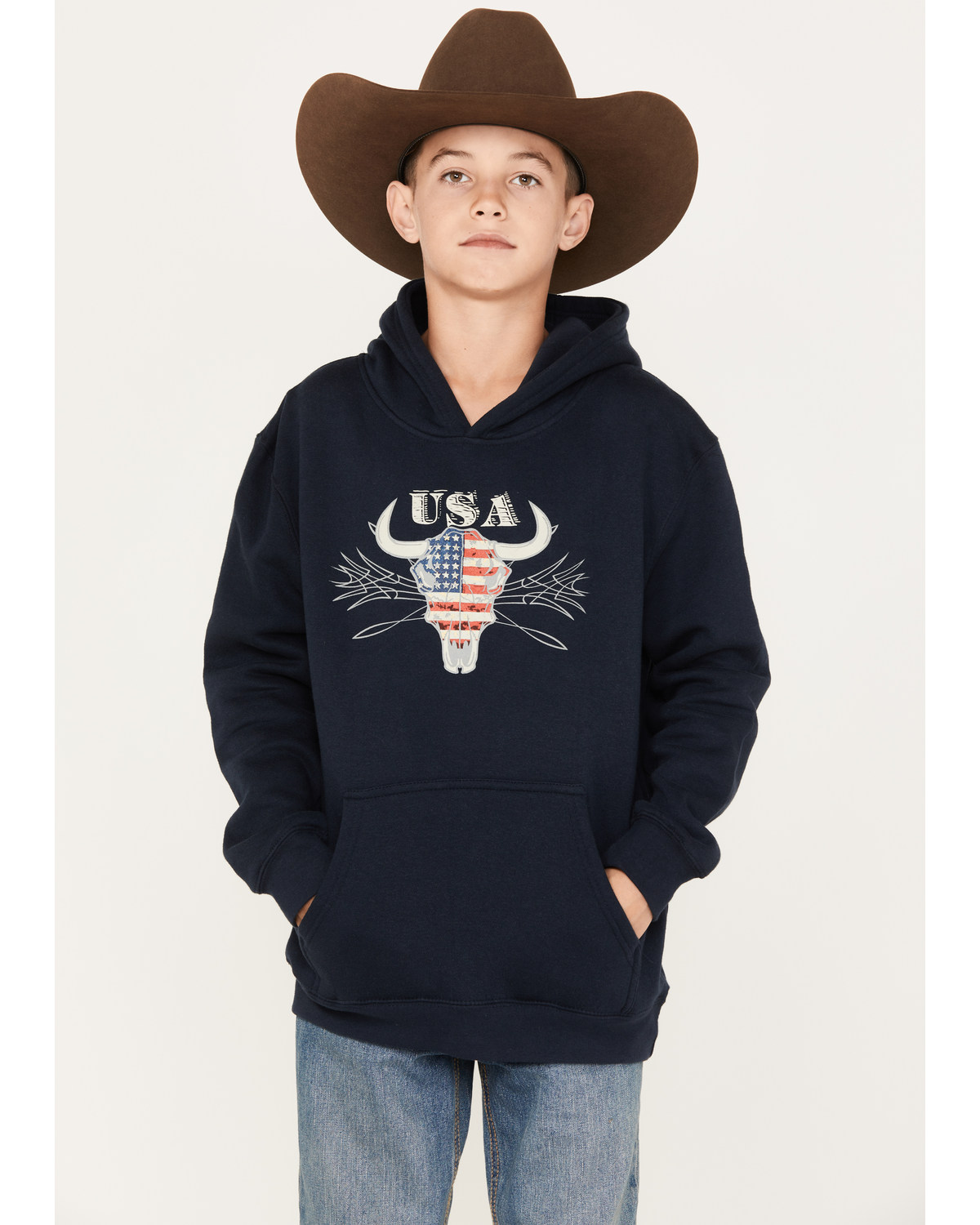 Cody James Boys' Bull Flag Hooded Sweatshirt