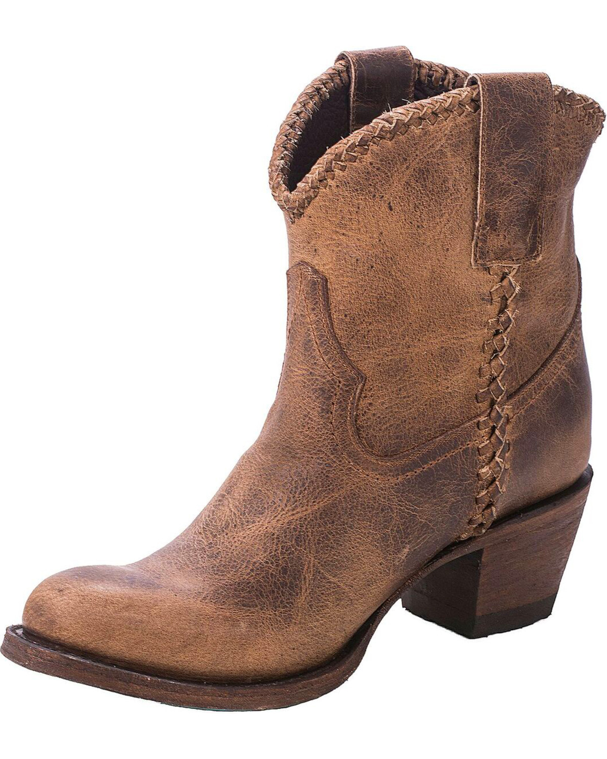 distressed womens booties