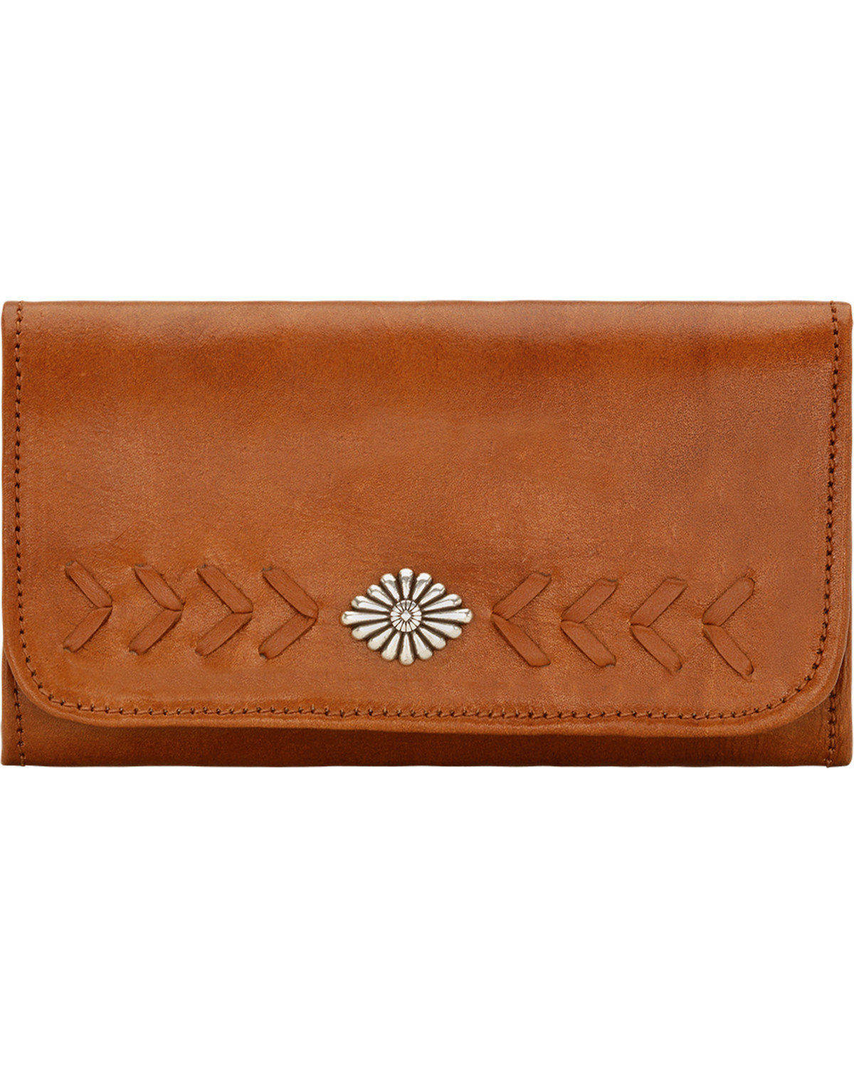 American West Women's Mohave Canyon Ladies' Golden Tan Tri-Fold Wallet