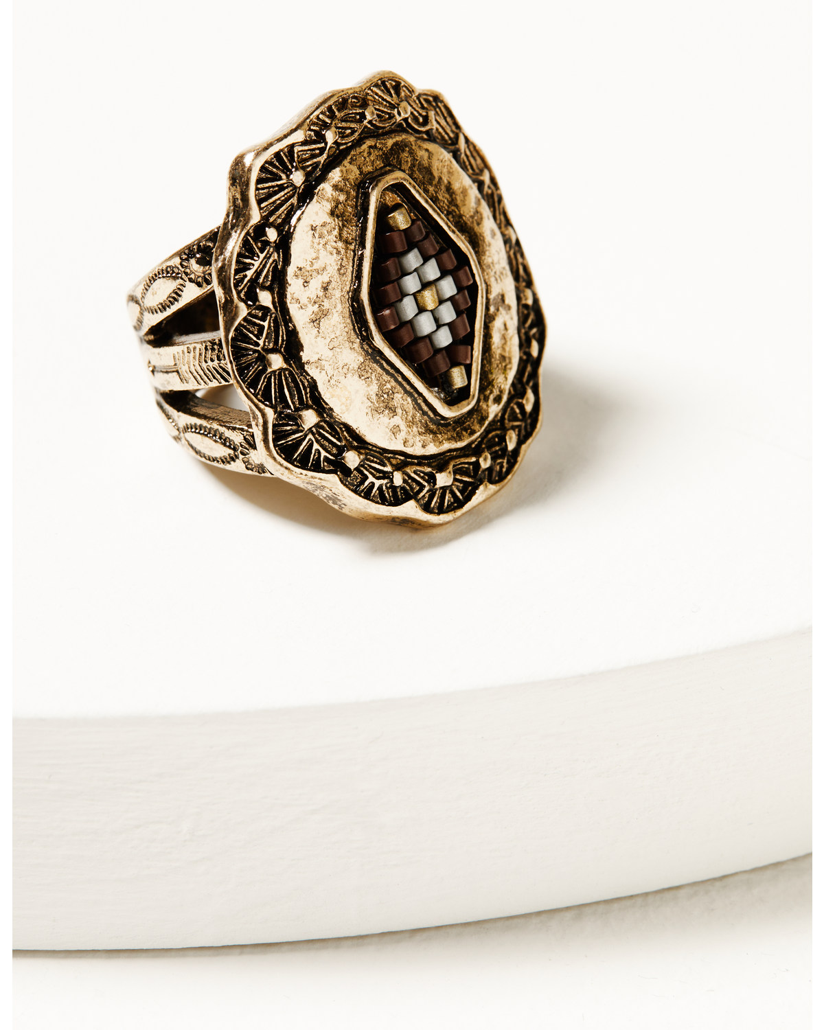 Shyanne Women's Summer Moon Antique Gold Statement Ring