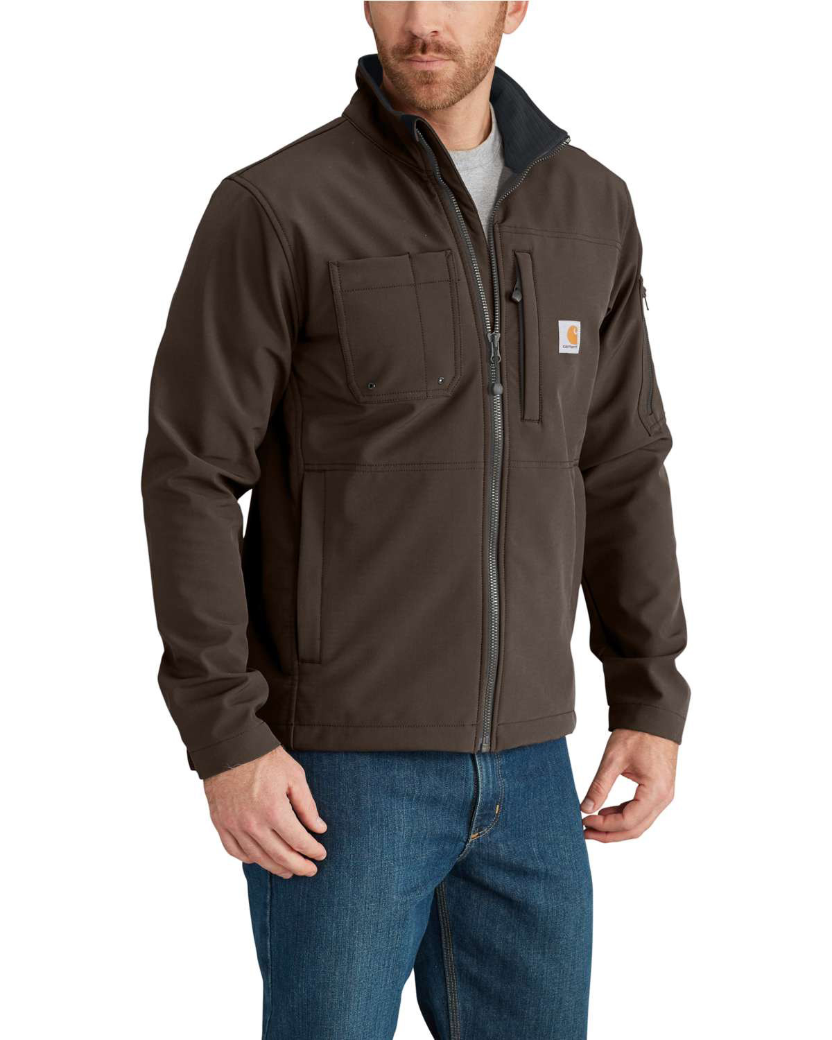 Mens dark brown carhartt jacket Clearance