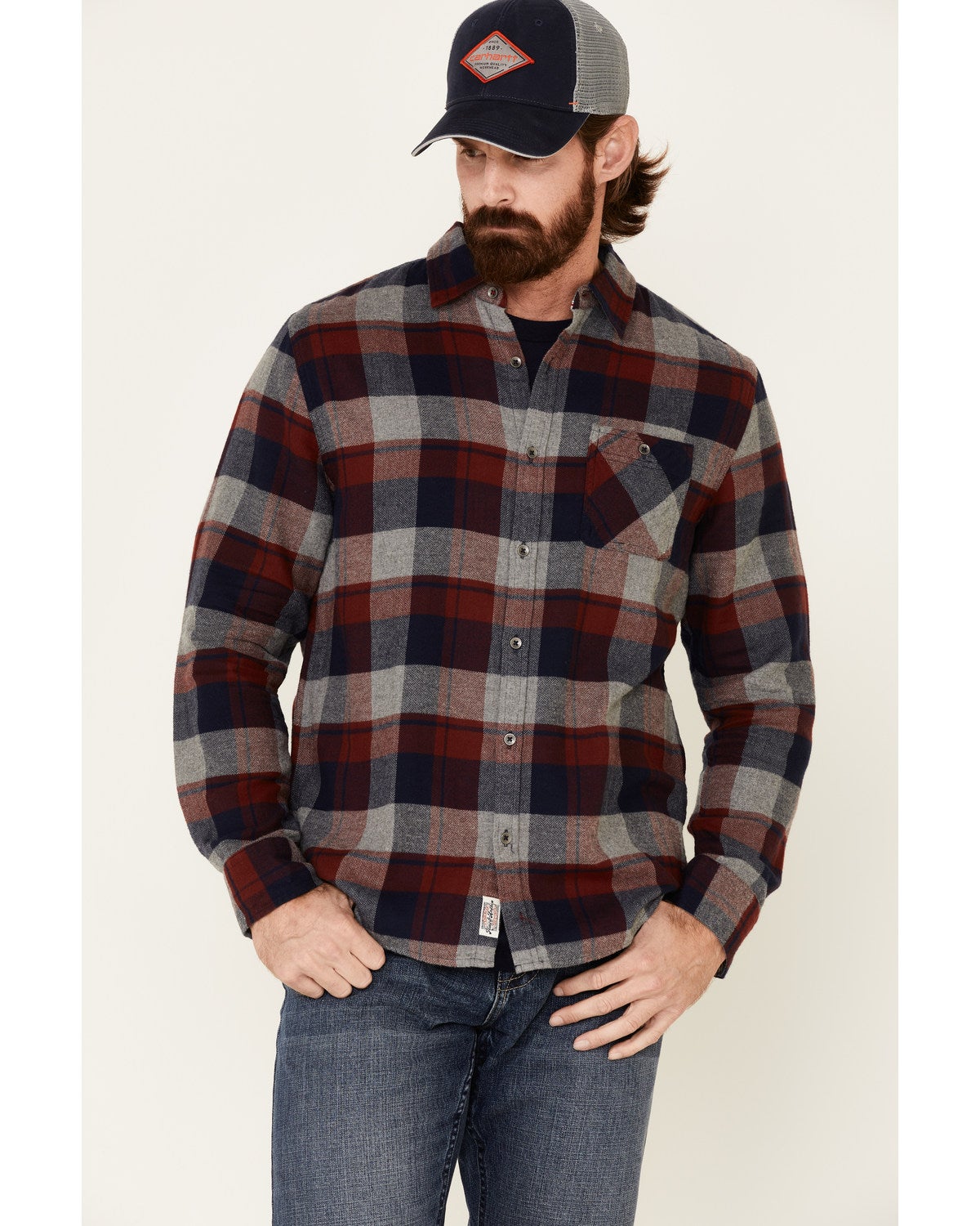 Flag \u0026 Anthem Men's Maroon Lomira Plaid 