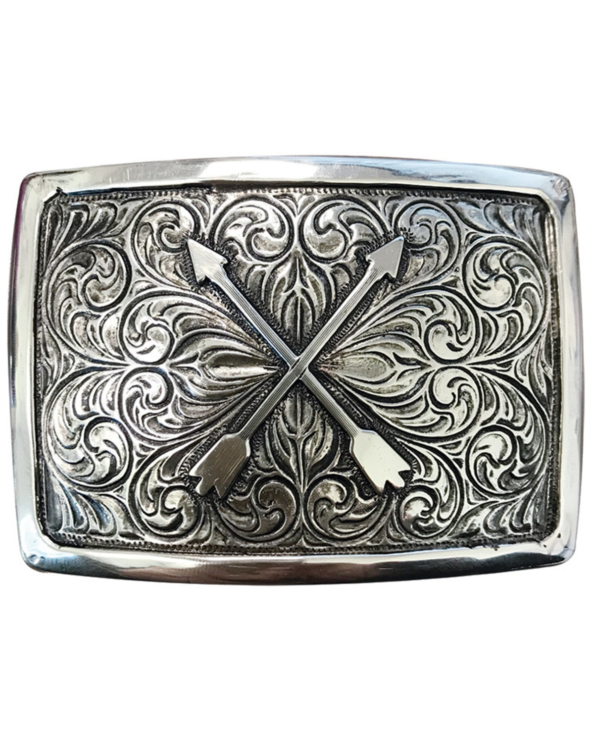 AndWest Antique Silver Crossed Arrows Buckle