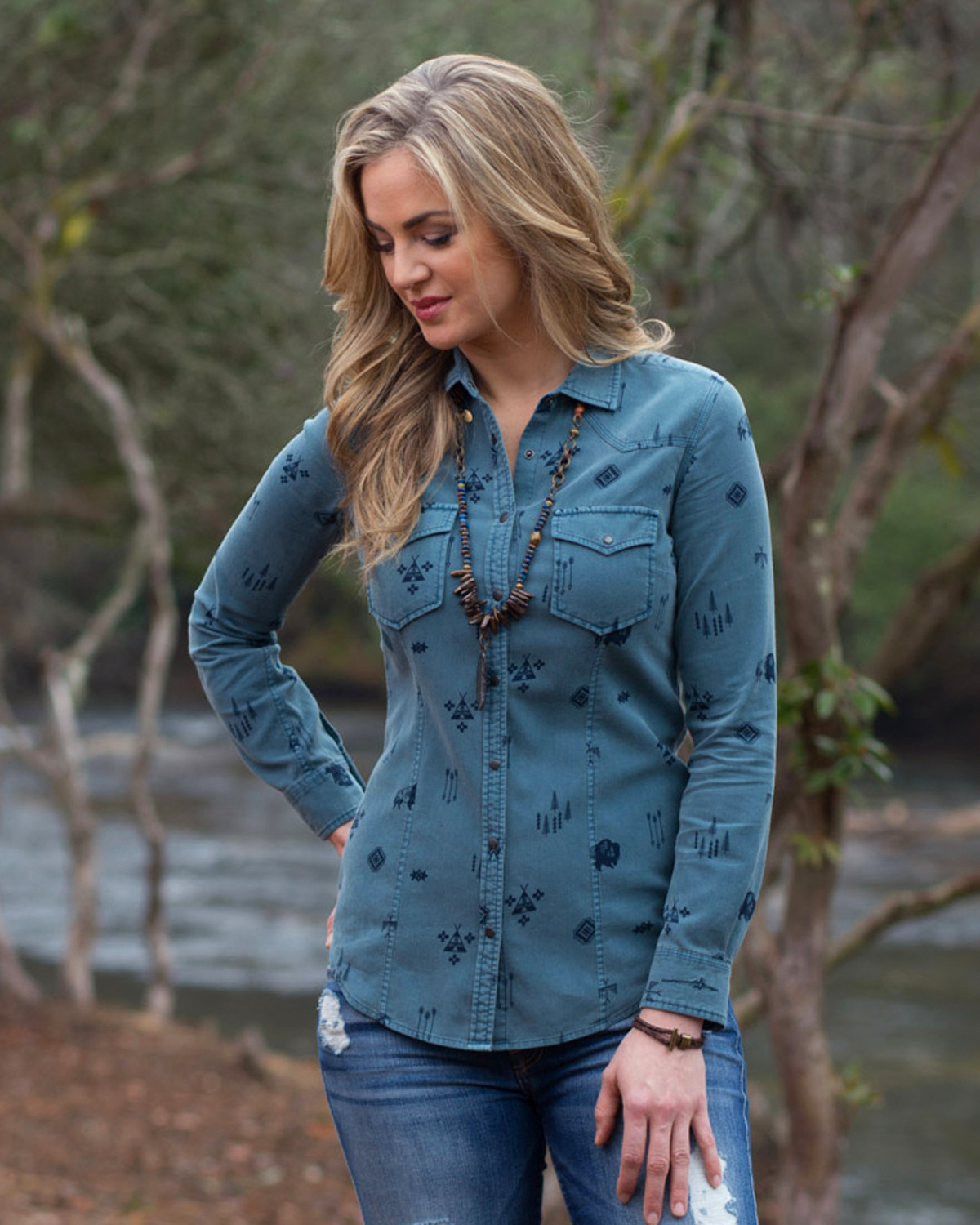 women's buffalo print shirt