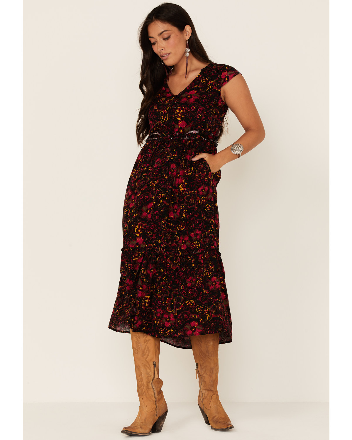 Idyllwind Women's Floral Willow Branch Midi Dress